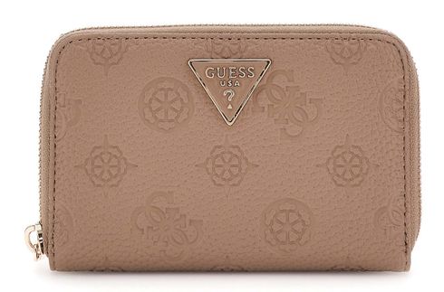 GUESS Cresidia II SLG Zip Around Wallet M Dark Taupe Logo
