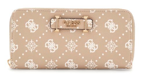 GUESS Silia SLG Large Zip Around Wallet L Biscotti Logo