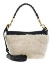 Ted Baker Sherbaa Shearling Leather Weave Handle Crossbody Black