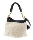 Ted Baker Sherbaa Shearling Leather Weave Handle Crossbody Black