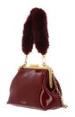 Ted Baker Purcel Leather Patent Fur Handle Clutch Bag Red