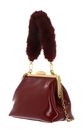 Ted Baker Purcel Leather Patent Fur Handle Clutch Bag Red