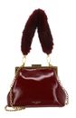 Ted Baker Purcel Leather Patent Fur Handle Clutch Bag Red