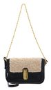 Ted Baker Sherlin Twist Lock Detail Shearling Shoulder Bag Black