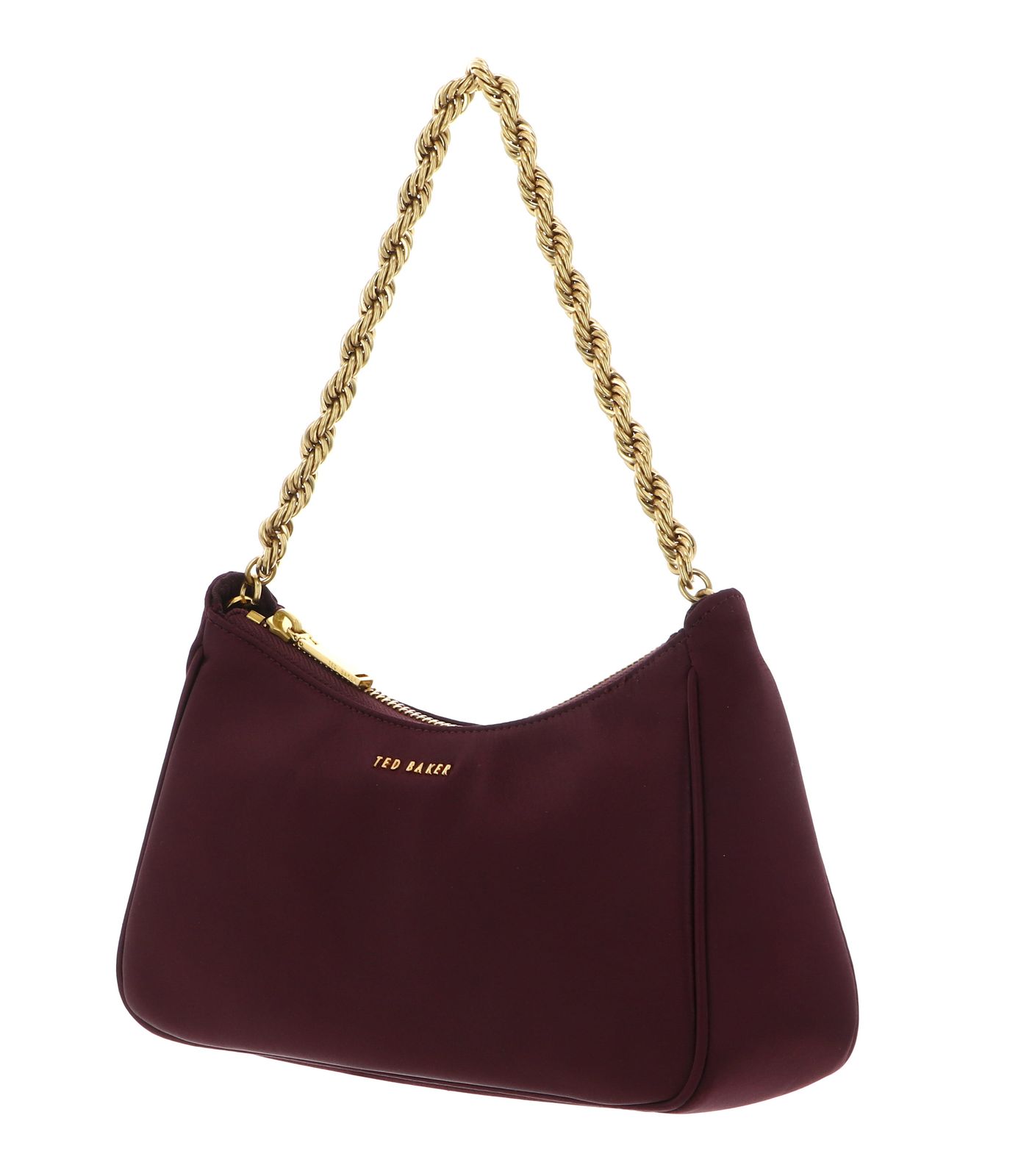 Ted Baker Agnise Chain Detail Satin Shoulder Bag Wine Ted Baker Agnise Chain Detail Satin Shoulder Bag Wine
