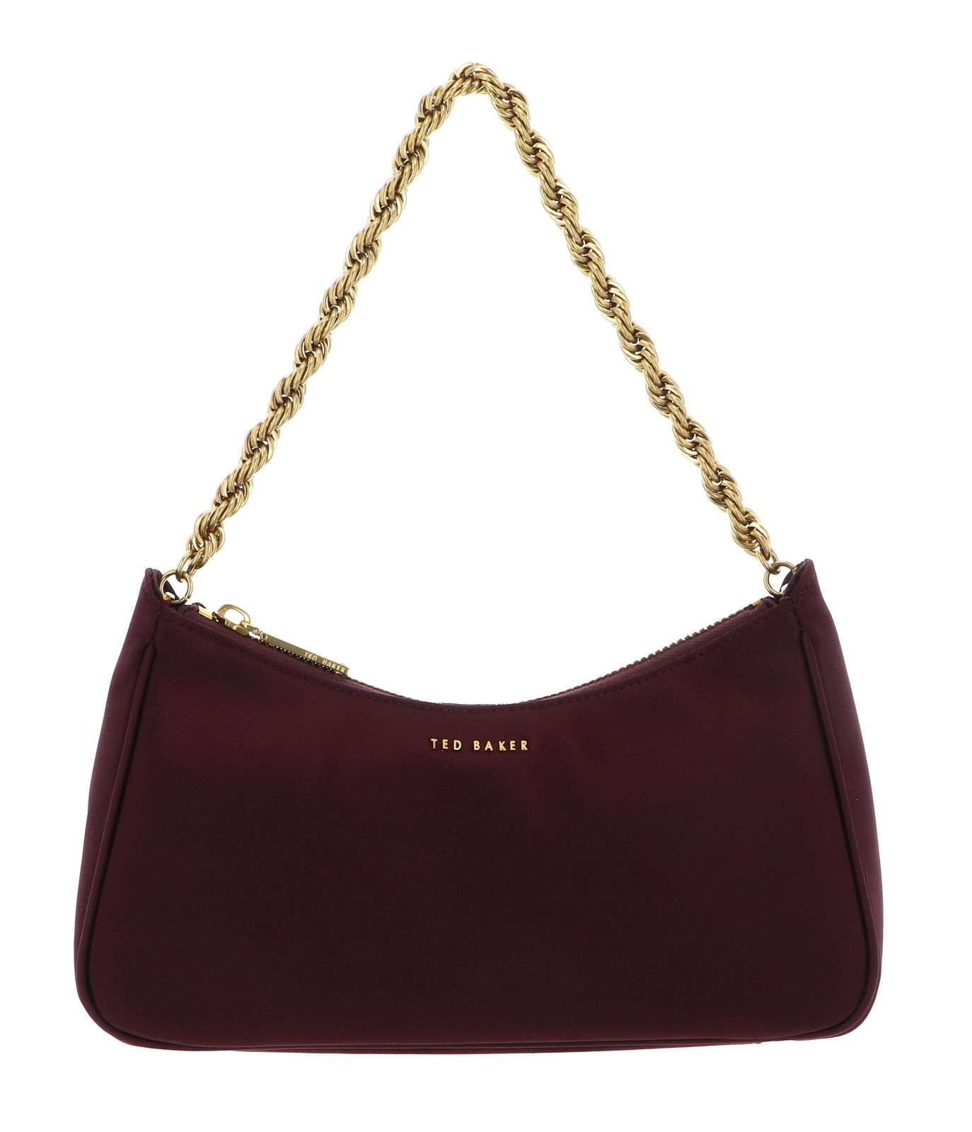 Ted Baker Agnise Chain Detail Satin Shoulder Bag Wine