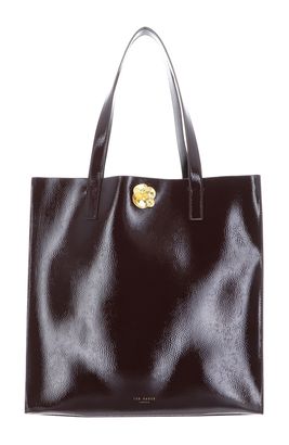 Ted Baker Rosenni Rose Detail Crinkle Tote Bag L Wine Ted Baker Rosenni Rose Detail Crinkle Tote Bag L Wine