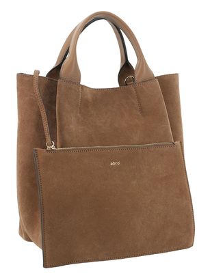 abro Leather Suede Essential Shopper Camel
