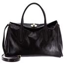 abro Leather Alias Soft Shopper Accordion Dark Brown