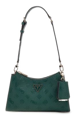 GUESS Cresidia II Top Zip Shoulder Bag Forest Logo