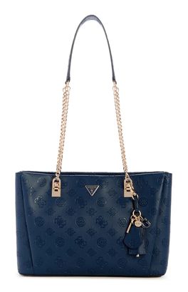 GUESS Tisha 3 Compartment Tote Midnight Logo