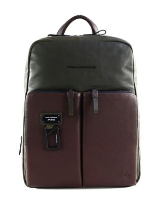 PIQUADRO Harper Slim Exp. Laptop Backpack 14" Verde / Testa Di Moro