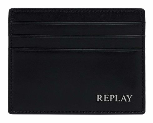 REPLAY Credit Card Holder Silver Black