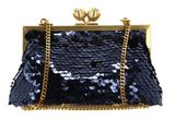 Ted Baker Sequinz Rose Detail Sequin Clutch Bag Navy