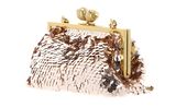 Ted Baker Sequinz Rose Detail Sequin Clutch Bag Rosegold