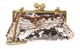 Ted Baker Sequinz Rose Detail Sequin Clutch Bag Rosegold