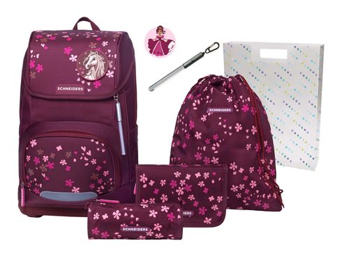 Schneiders Ergoplus 2in1 Schulranzen Set 7-teilig Berry Blossom