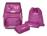 Schneiders Ergojet 2in1 Schulranzen Set 5-teilig Purple Hearts