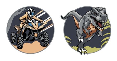 Schneiders Patches Set 2 teilig Quad+Dino