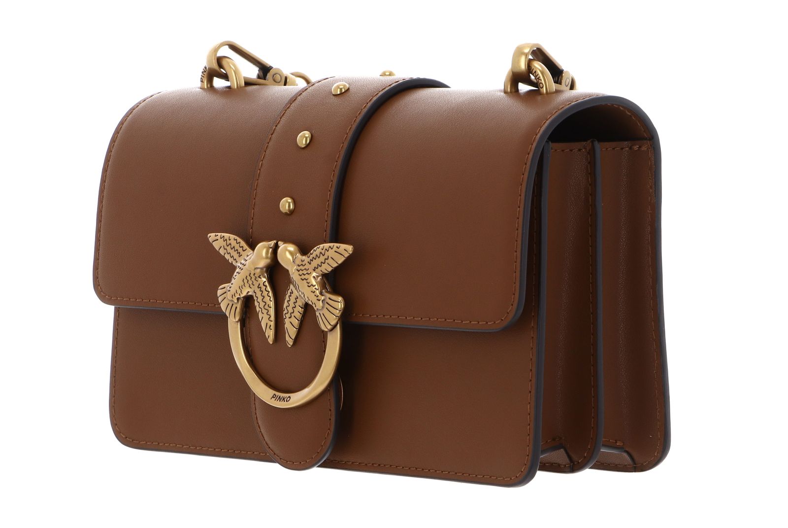 PINKO Love One Mini ST. CL. S Marrone - Leone - Antique Gold PINKO Love One Mini ST. CL. S Marrone - Leone - Antique Gold