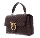 PINKO Love Lady Puff Classic CL Sheep Nappa Chevron M Cioccolate Amaro - Antique Gold PINKO Love Lady Puff Classic CL Sheep Nappa Chevron M Cioccolate Amaro - Antique Gold