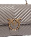 PINKO Love Lady Puff Big CL Sheep Nappa Chevron L Grigio Asfalto - Antique Gold