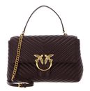 PINKO Love Lady Puff Big CL Sheep Nappa Chevron L Cioccolate Amaro - Antique Gold PINKO Love Lady Puff Big CL Sheep Nappa Chevron L Cioccolate Amaro - Antique Gold