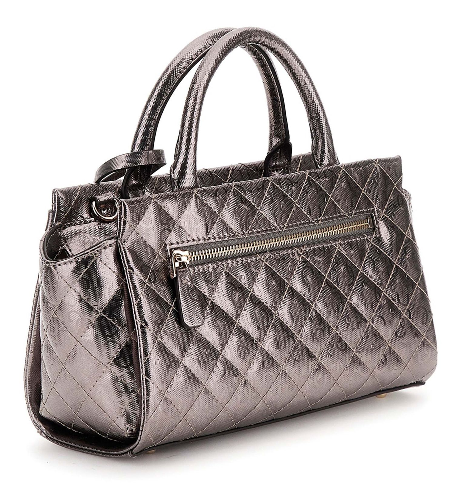GUESS Idra Satchel S Pewter GUESS Idra Satchel S Pewter