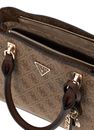 GUESS Noelle II Multi Compartment Satchel S Latte Logo / Brown