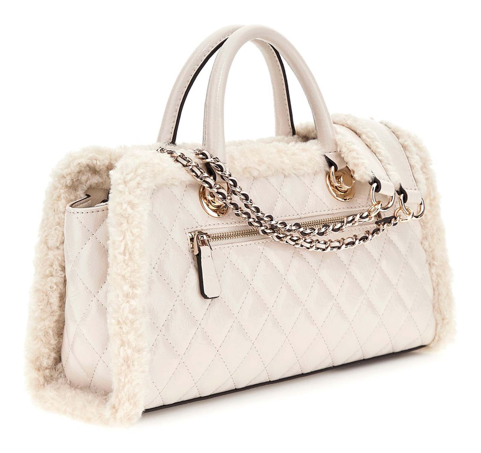 GUESS Christi Shoulder Satchel Bag Bone GUESS Christi Shoulder Satchel Bag Bone