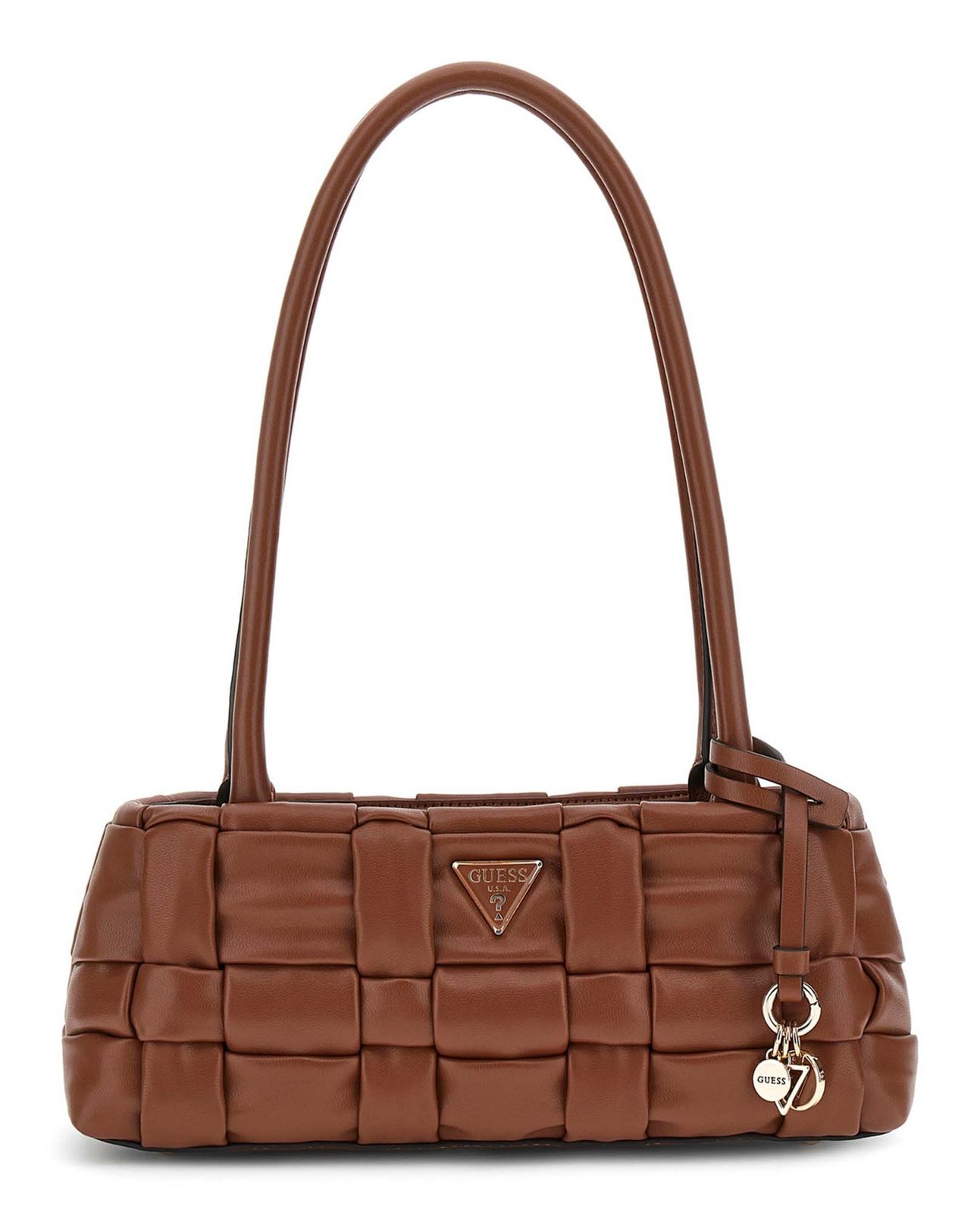 GUESS Marion Shoulder Satchel Bag Cognac