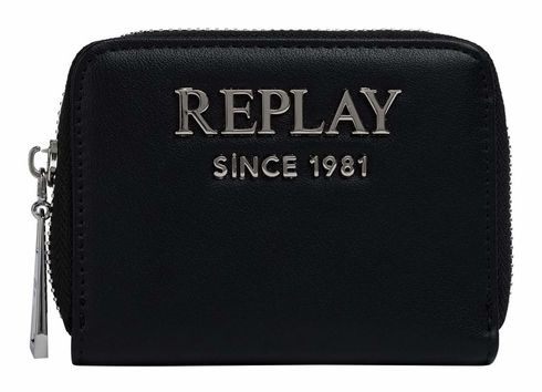 REPLAY Zip Around Wallet Black