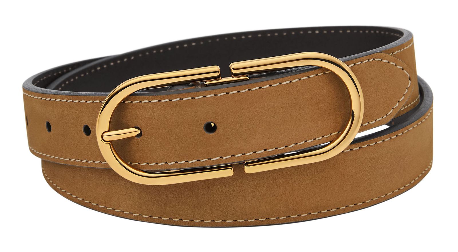 FOSSIL Double D-Link Belt W80 Camel