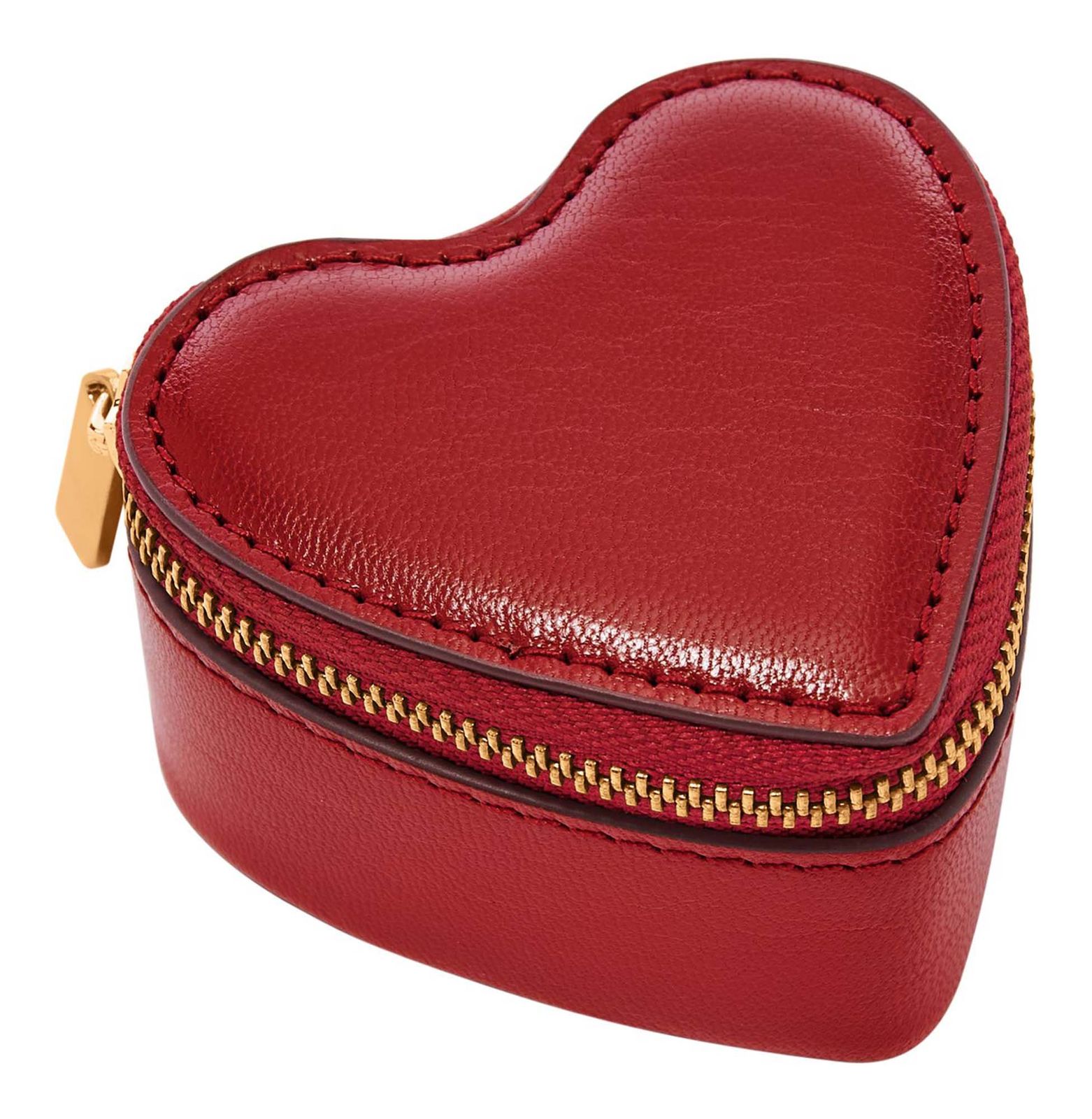 FOSSIL Heart Jewelry Box Garnet