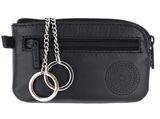 oxmox Leather Keyholder Circle Bloom Embossed Black