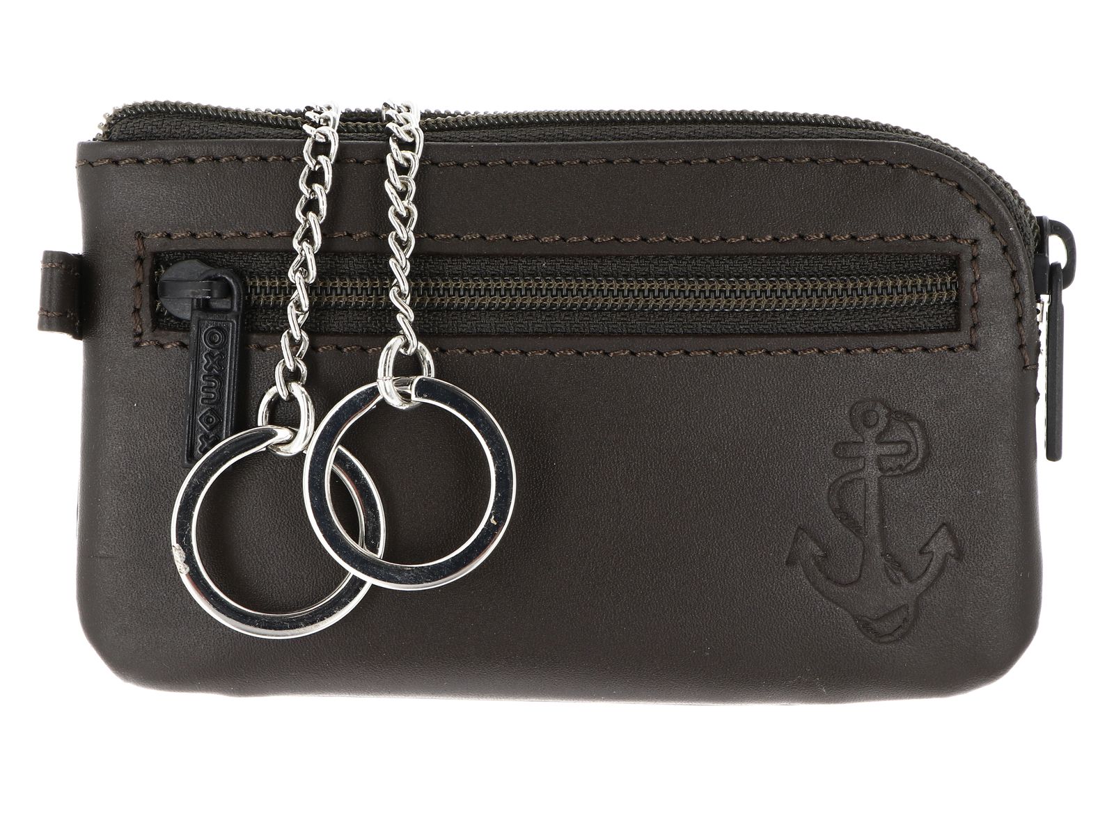 oxmox Leather Keyholder Freedom Anchor Embossed Brown oxmox Leather Keyholder Freedom Anchor Embossed Brown