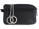 oxmox Leather Keyholder Freedom Anchor Embossed Black