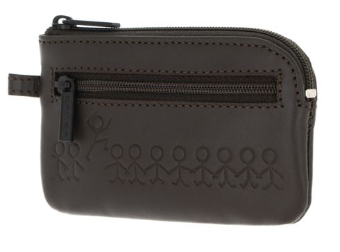 oxmox Leather Keyholder Jumping Jack Embossed Brown