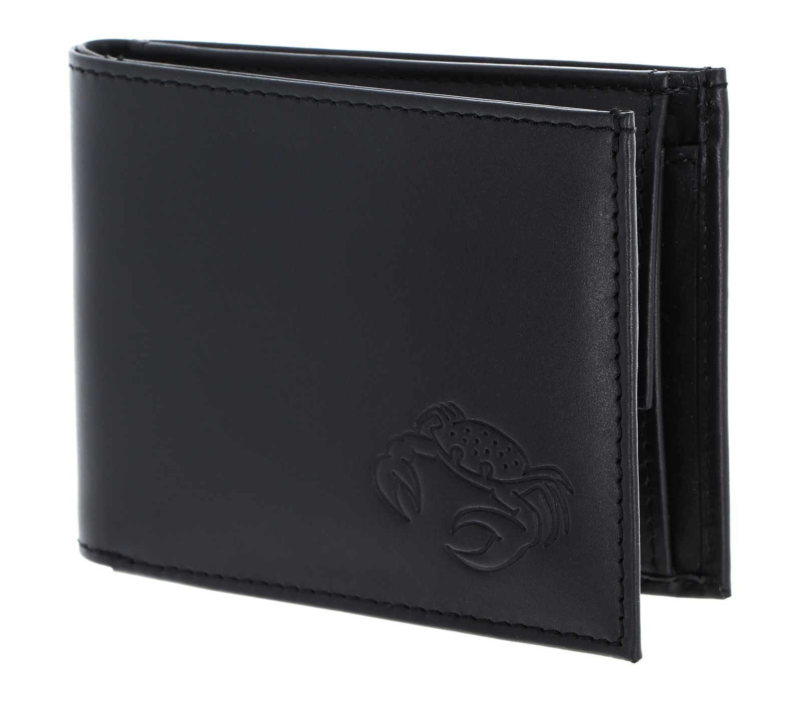 oxmox Leather RFID Protect Pocketbörse Crab 2.0 Embossed Black