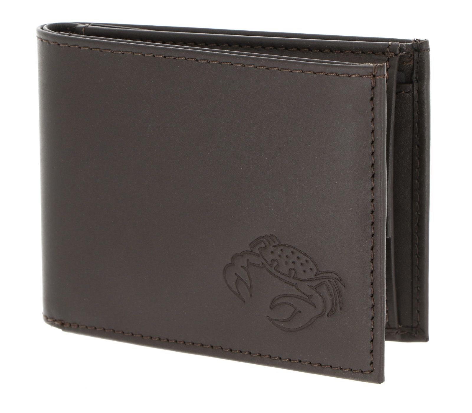 oxmox Leather RFID Protect Pocketbörse Crab 2.0 Embossed Brown