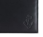 oxmox Leather RFID Protect Querscheinbörse Freedom Anchor Embossed Black