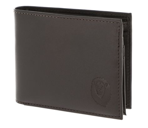 oxmox Leather RFID Protect Querscheinbörse Freedom Lion Embossed Brown