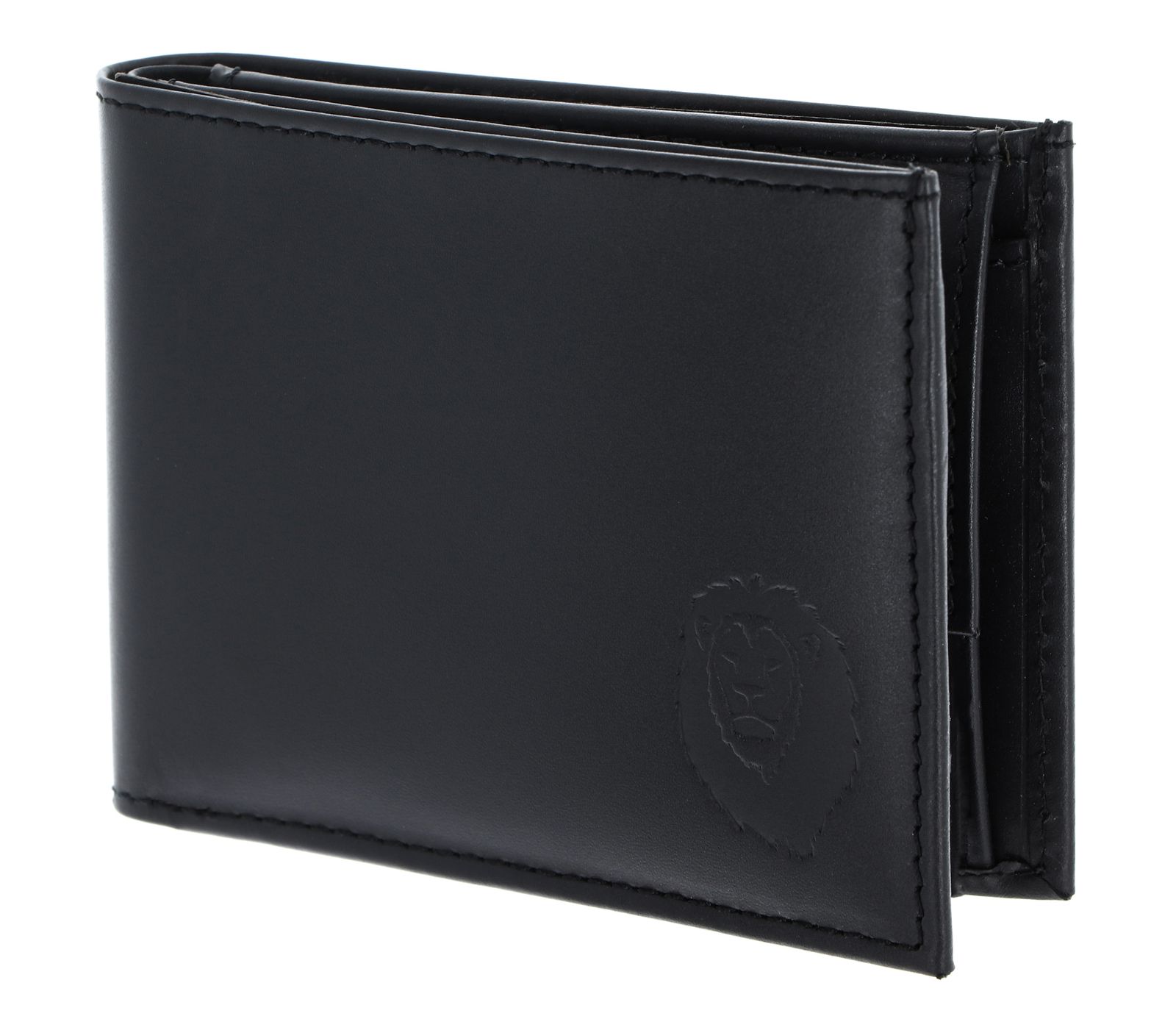 oxmox Leather RFID Protect Pocketbörse Freedom Lion Embossed Black