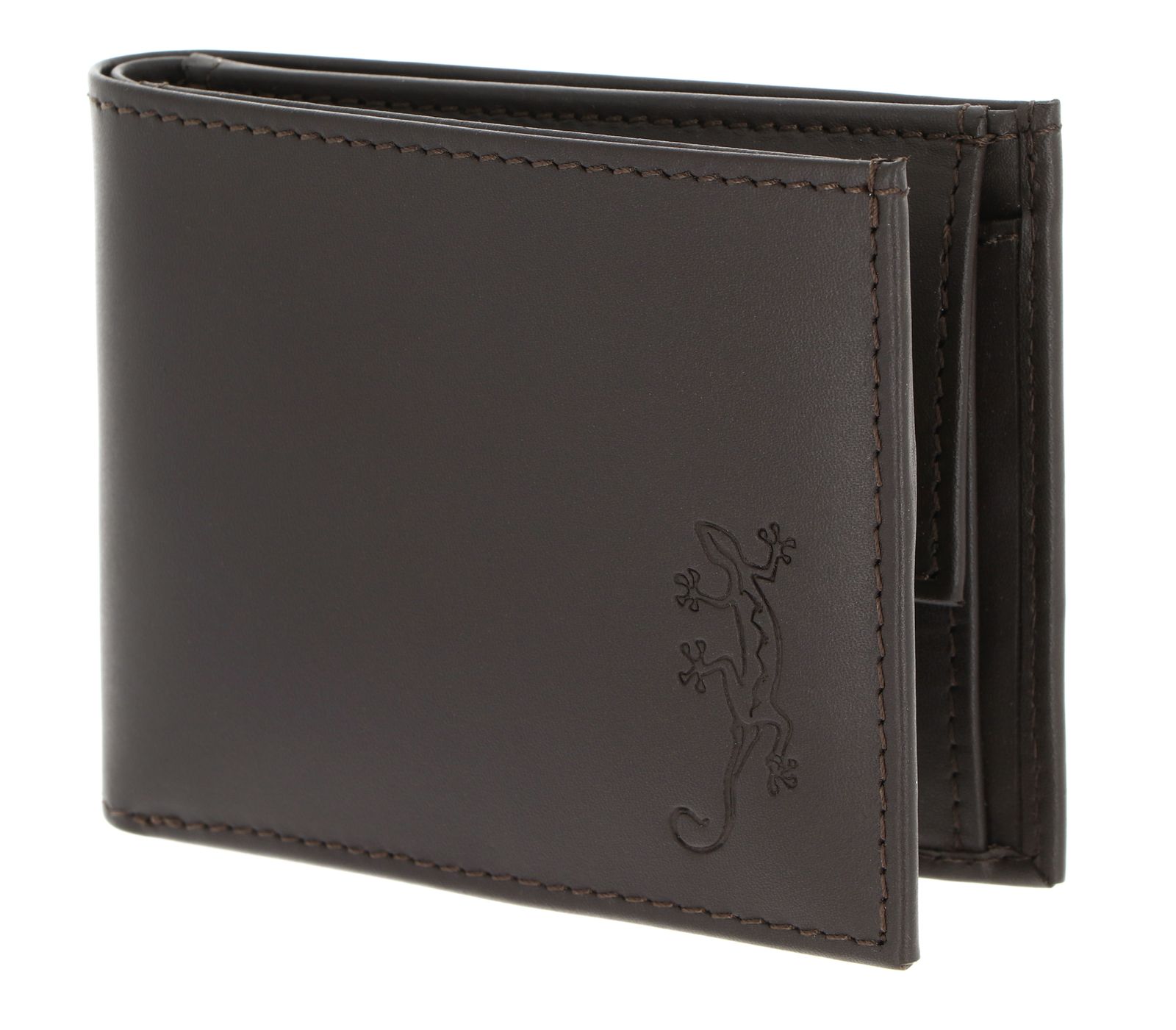oxmox Leather RFID Protect Pocketbörse Lizard Embossed Brown