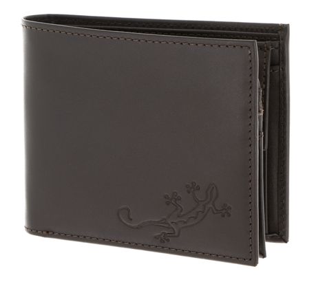 oxmox Leather RFID Protect Querscheinbörse Lizard Embossed Brown