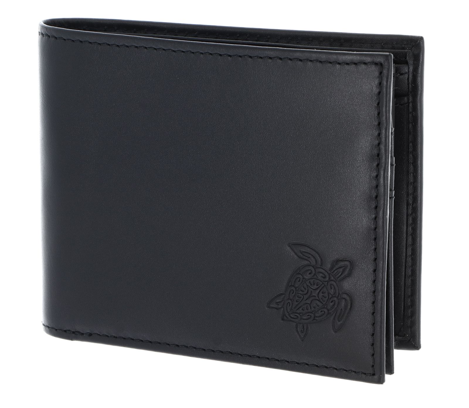 oxmox Leather RFID Protect Querscheinbörse Turtle 2.0 Embossed Black