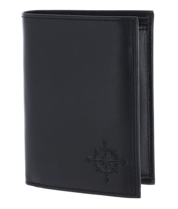 oxmox Leather RFID Protect Kombibörse Windrose 2.0 Embossed Black