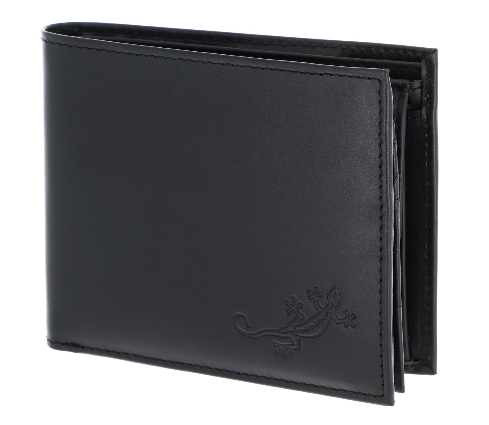 oxmox Leather RFID Protect Querscheinbörse Lizard 2.0 Embossed Black