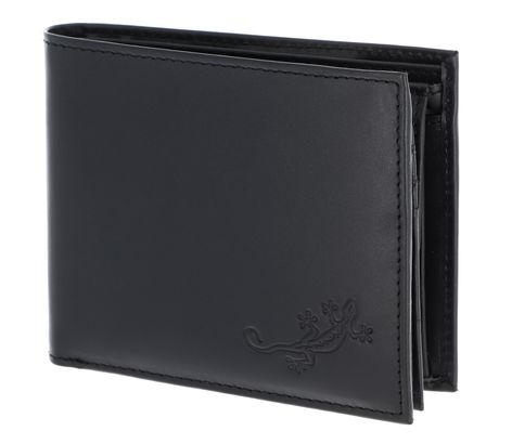 oxmox Leather RFID Protect Querscheinbörse Lizard 2.0 Embossed Black