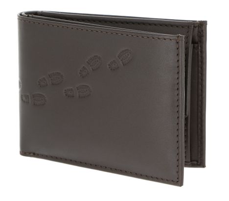 oxmox Leather RFID Protect Pocketbörse Footsteps 2.0 Embossed Brown